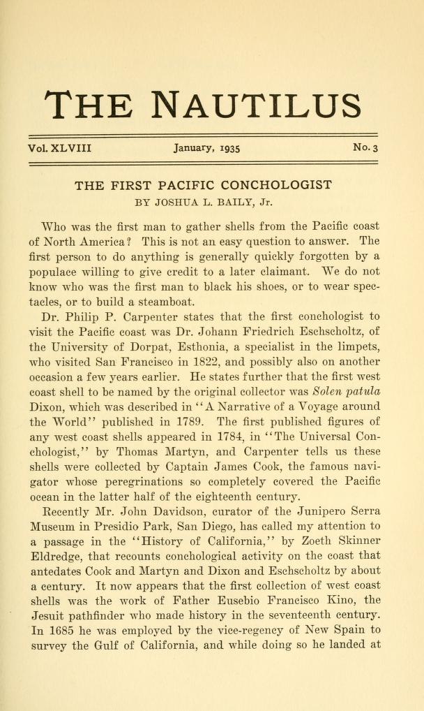 Media of type text, Baker 1935. Description:The Nautilus, vol. XLVIII, no. 3
